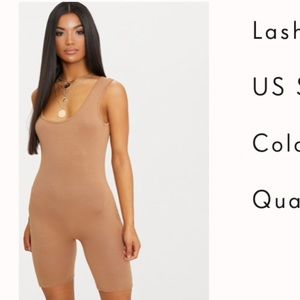 Camel knee length unitard